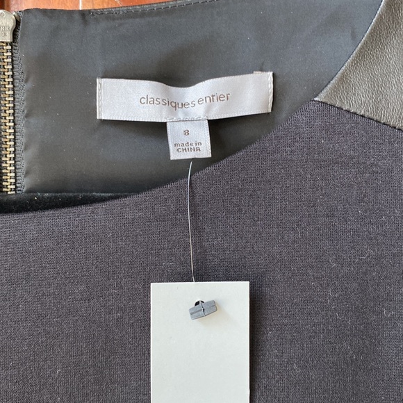 NWT Classiques Entier Leather and Ponte Dress - Picture 2 of 10